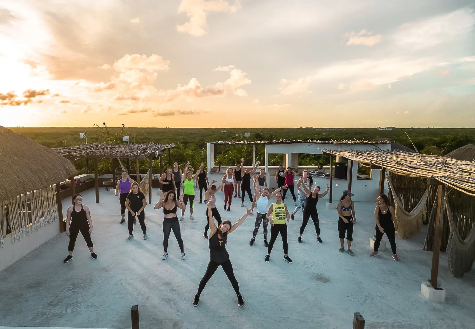 Chica Roof Sunset Dance Fitness Retreat Tulum