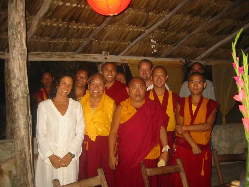 Tibetan Rimpoches blessing Amansala with Melissa Perlman