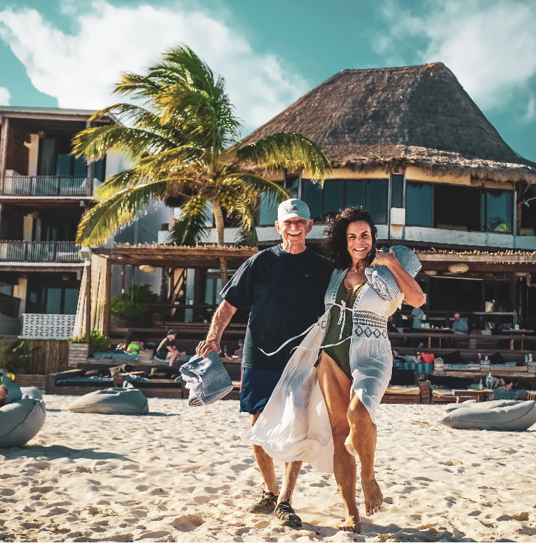 Melissa and her father at Amansala